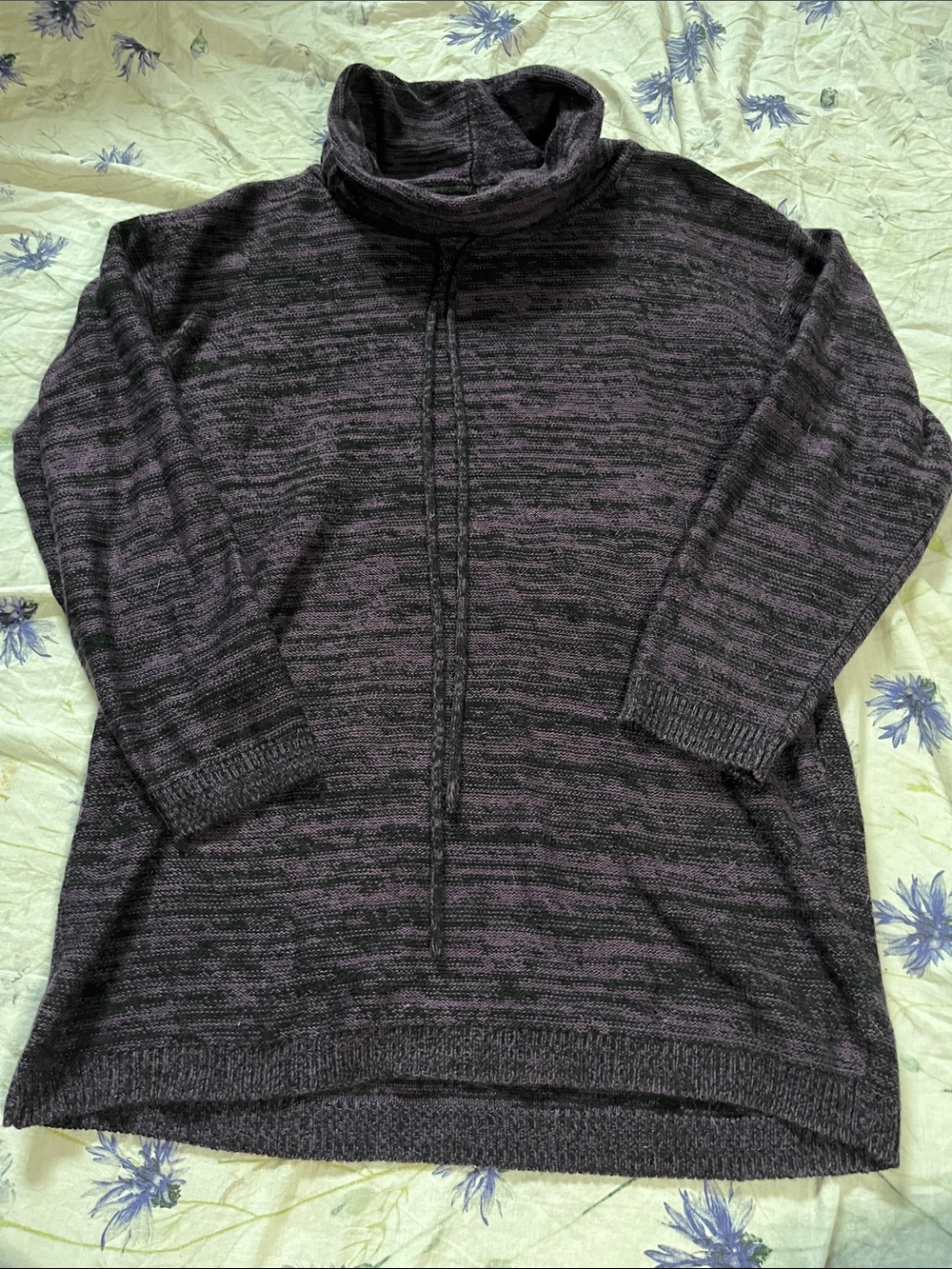 George Heathered Dark Plum Cowl Neck Sweater